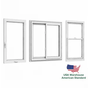 American Standard Bedroom Sliding Window Double Pane Glass NFRC Window Certified Panel Vinyl Upvc Window For Houses