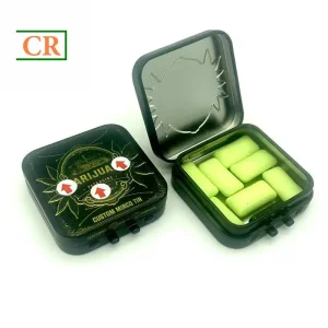 Custom Child Resistant Square Tin for Gummies