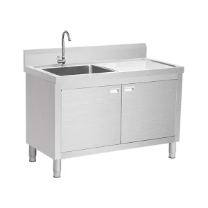 Commercial 3 Compartment Stainless Steel Sink with Drain Board NSF Certified Polished Finish Heavy-Duty Capacity for Restaurants