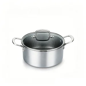 Classic Stainless Steel Cookware Set Casserole Soup Stock Pot Honeycomb Non-Stick Induction Compatible Oven Safe Dishwasher Safe