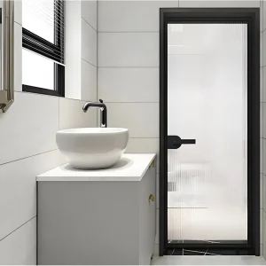 Storm Resistance Glass Door Aluminum Lattice Pattern Casement Door