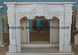 Beige/White/Black/Brown/Grey Marble/Sandstone/Limestone Fireplace Mantel for Indoor Decoration