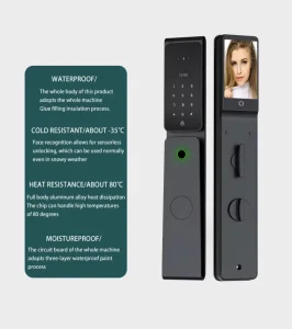 Real-Time Video Intercom Door Lock Tuya Remote Control Digital Fingerprint Door Lock