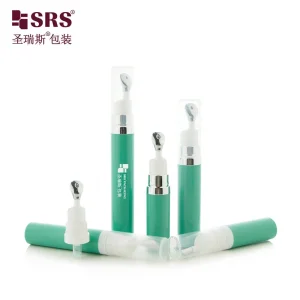 Single Wall 7.5ml 10ml 15ml Green Vacuum Press Zinc Alloy Head Eye Care Container