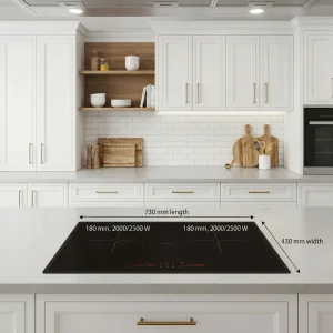 4000W 2 Cooking Zones Black Built-in Induction Cooker Glass Surface Sensor Touch Control Energy-Saving for Household Use