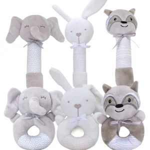 Wholesale Newborn Plush Doll Toy with Hand Rattle Soft Musical Baby Toy for 0-1 Year Olds Suitable As a Gift