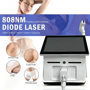 Ice Cooling Diode Hair Removal Machine 755 808 1064nm Permanent Hair Reduction Device for Salon Use