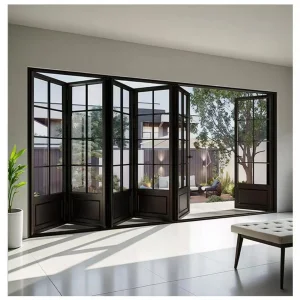China Factory Win Star Customized Waterproof Interior Bi Folding Glass Security Aluminum Sliding Window Door for Retail Store Partitions Living Room Balcony