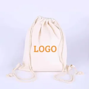 Custom Recycle Cotton Canvas Dust Storage Shoe Backpack Drawstring Bag for Advertising
