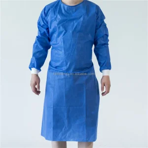 Ropa protectora desechable no tejida impermeable AAMI para hospitales, bata de aislamiento médica