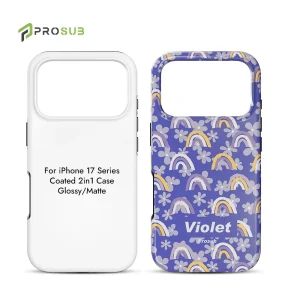 Funda 2-in-1 de Sublimación 3D Recubierta para iPhone 17 Serie Cubierta de Teléfono Móvil en Mate y Brillante en Blanco