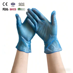 Blue Black Black White Clear Color Disposable Vinyl Protective Gloves Powder Free with ISO, CE, FDA Certificated