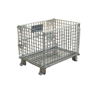 Mracking High Capacity Heavy Duty Steel Wire Cage Medium Heavy Duty Metal Bin Storage Container High-Capacity ODM Folding