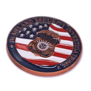 Factory Custom Made 3D Antique Copper Plated Metal Badge Manufacturer Customized Enamel Us Military Alloy Emblem Bespoke Wholesale Round Police Challenge Coin