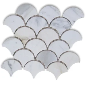 Factory Price Italy Natural Calacatta Gold White Parquet Marble Kitchen Backsplash Mosaic Tile