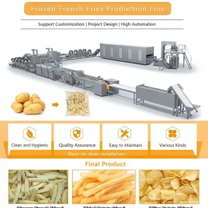 Sistema de Produção de Batatas Fritas Industriais com Unidade de Fritura e Resfriamento Contínuo