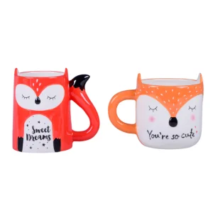 Cheap Color-Burst Ceramic Cup with Curved Tail Handle KDMC0777 Supplier, Factories