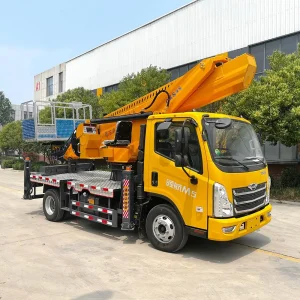 All Weather Aerial Work Platform Truck Enclosed Cabin Heating System Cold Climate Operation