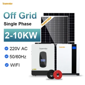 Complete Photovoltaic Hybrid Solar Energy System 5000W 5kw 10kw 12kw 10 kVA All in One off Grid Solar Power System for Home