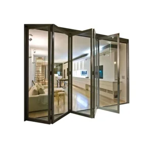 OEM ODM Custom 1.8mm Profile Thickness Glass Aluminum Bi-Fold Door