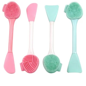 Hot Selling Double End Cleaning Brush Soft Silicone Brush Dual Cleansing Beauty Tool Custom Logo