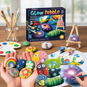 Educational DIY Plastic Rock Painting Kit Arts &amp; Crafts STEM Glow in the Dark for Boys Girls Gift