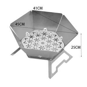 Portable Fire Pit Camping Brazier Folding Bonfire Stove Outdoor Fire Wood Stove Steel Fire Pit Burner Heater for BBQ