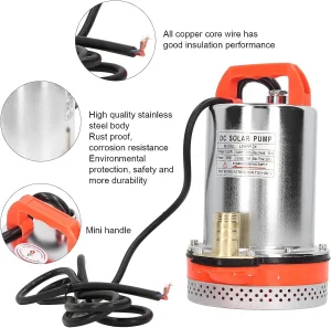 Portable DC 12 to 48V Household Garden Mini Solar Submersible Water Irrigation Pump Electric Twater Pump