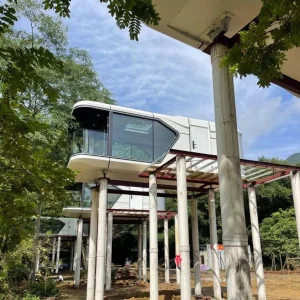 Casas cápsula prefabricadas de diseño popular para uso en hoteles y vacaciones