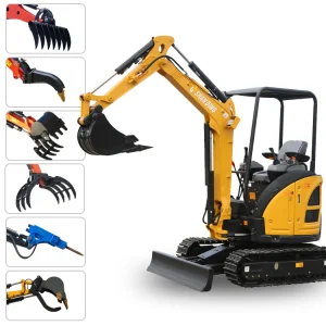 Hydraulic Mini Crawler Excavators Amphibious New Small Digger 2.5t Excavator with Cab for Sale