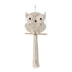 Bohemian Owl Macrame Wall Hanging Handmade Tapestry Bird Art Home Decor Mi29358