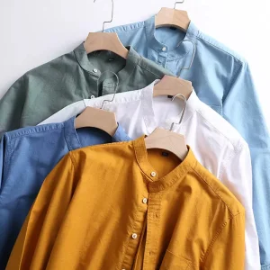 2026 New Style Men's Long-Sleeved Shirt - Solid Color, Elastic, Non-Stretch, Professional Workwear, Utility Wear