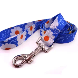 Floral Heat Transfer Pet Dog Running Leash and Collar