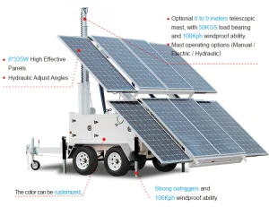 4KW 5KW Mobile Solar Power Bank Trailer