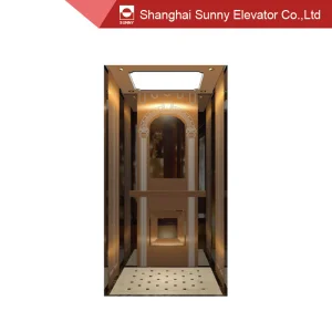 Elevator Cabin Wood Veneer Decoration for Villa Lift