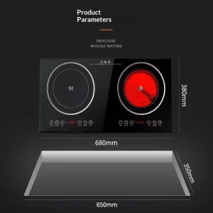 Cross-border Embedded Induction Cooker Electric Dual Burners Touch Control Black Microcrystalline Panel Household High-power
