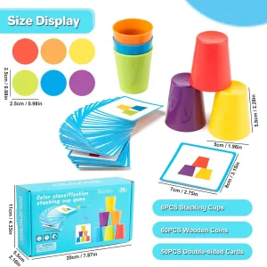 OEM 6PCS Stacking Cups Game Color Sorting Toys
