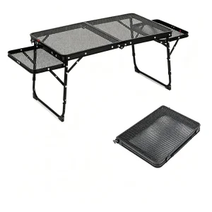Foldable Outdoor Mesh Table with Side Trays