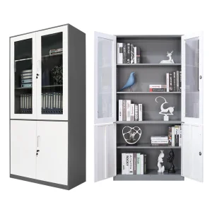 Metal Glass Door Cupboard Steel Office Furniture File Storage Cabinet