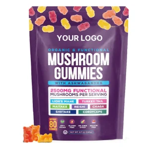 OEM/ODM Immune Defense Cognitive Enhancement Vegan Ashwagandha Gummies and Lion's Mane Mushroom Gummies Supplement