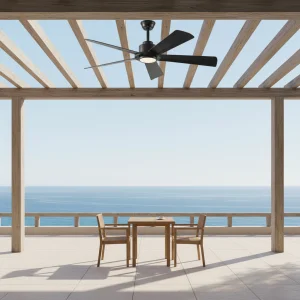 1 Modern Metal Ceiling Fan Retractable Hidden ABS Blades LED Light Remote Control 6-Speed 10-Year Warranty-Living Room