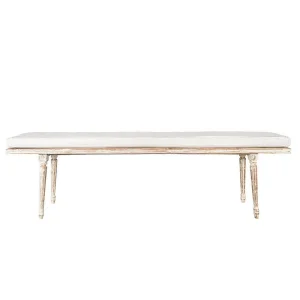 Elegant French Style Wooden Bench with Cushioning for Indoor Outdoor Party Event