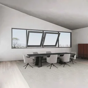 Building Material 5mm+12A+5mm Glass Thickness Pivot Aluminum Composite Window for Invisible Screen