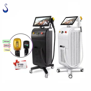 3 Máquina de Depilação Depiladora a Laser profissional Diodo Estética Removedor de Pelo a Laser Diodo com Resfriamento a Gelo