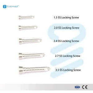 Premium 1.5-3.5mm Veterinary Orthopedic Stainless Steel Locking Screw for Dog Surgical Applications