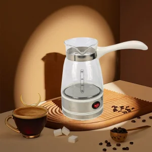 800W Mini Single Cup Turkey Glass Coffee Pot Transparent Glass Body Portable Coffee Maker for Home Use