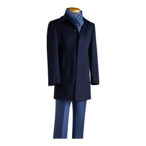 Premium Fabric Textured Charcoal Custom Tailored for Executive and Formal Wear Bespoke Overcoat