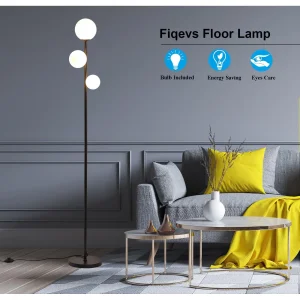 Mid-Century Modern Gold Floor Lamp