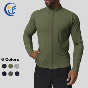 Men's Plus Size Sports Sweatshirts Jogging Jacket Top Anti-UV Quick Dry Zipper Polyester Fitness Wear Clothes