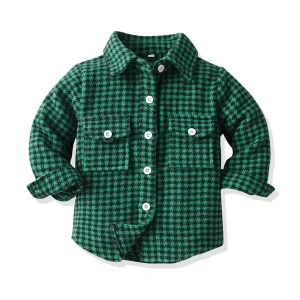 Chaqueta de bebé niño invierno algodón de manga larga a cuadros camisa infantil abrigo exterior ropa para niños chaqueta de forro polar chaqueta de invierno para niñas camisa a cuadros ODM OEM